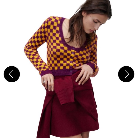 NWT Zara Jewel button plaid knit cardigan jacket, size L. - Picture 8 of 8